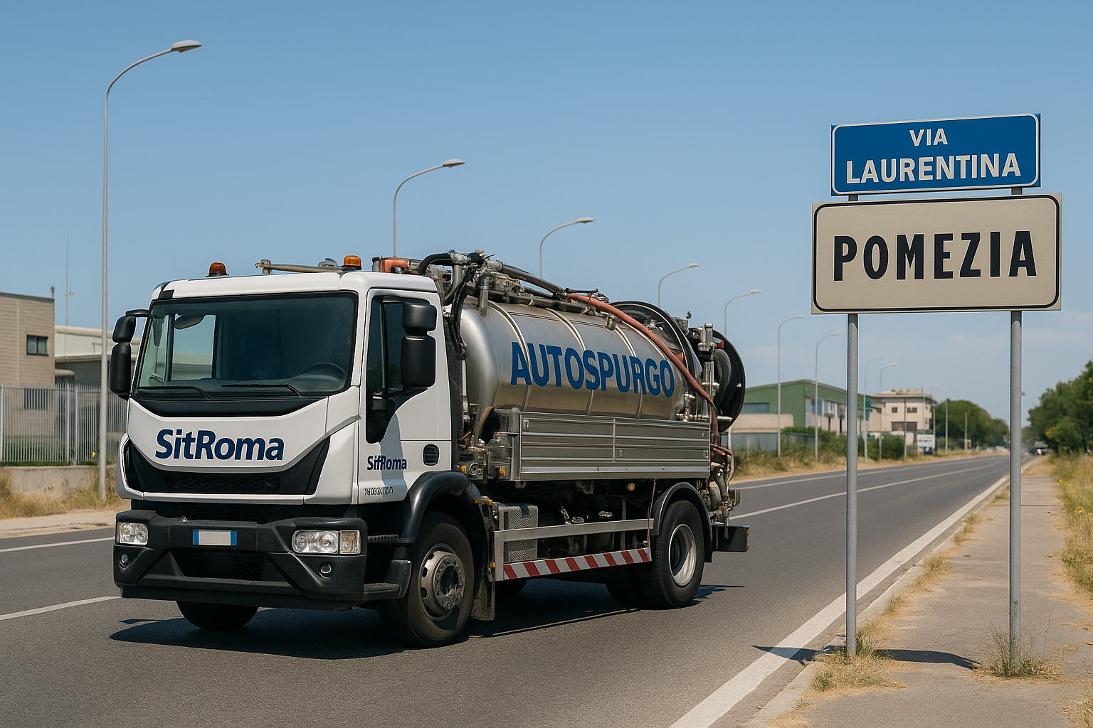 Intervento autospurgo SitRoma in capannone di Pomezia